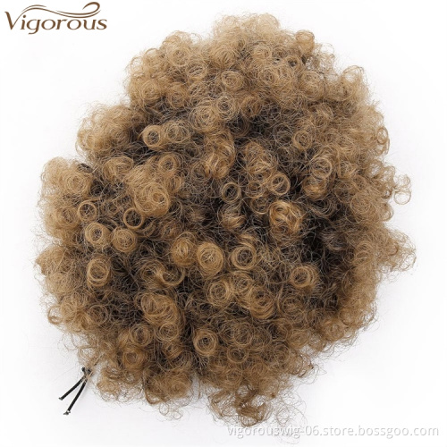 Vigorous 9 Inch Afro Kinky Curly Hair Bun for Women 3 colors Synthetic Hair Chignon Women Bun Accessories